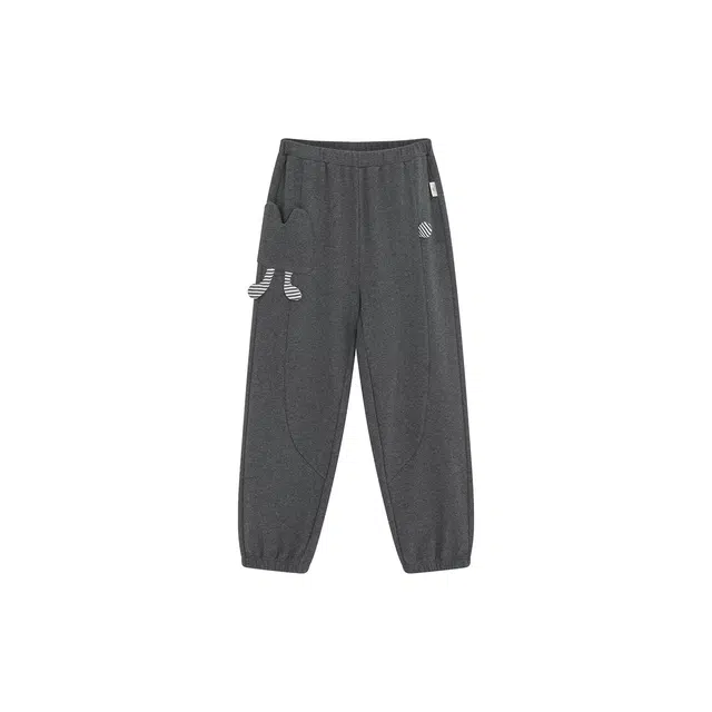 英氏 时尚舒适休闲百搭洋气纯色长裤 碳灰中小童