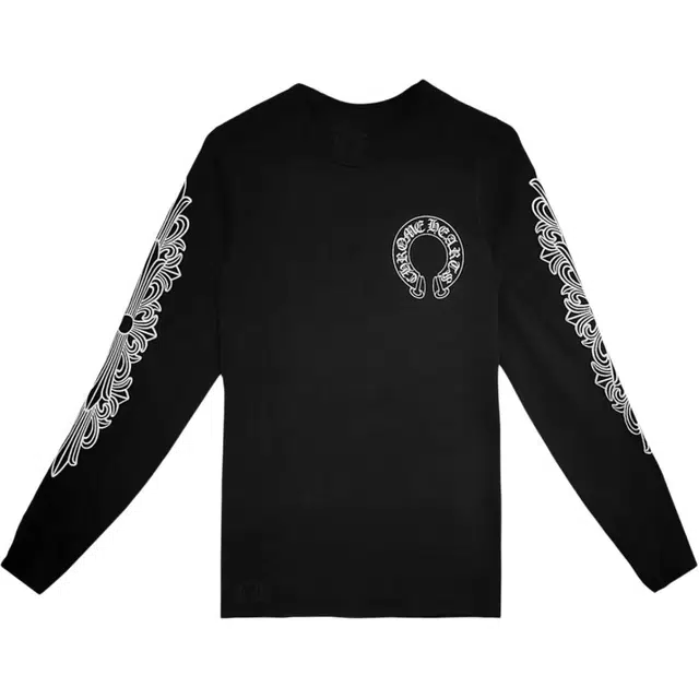 Chrome Hearts SS25 Horseshoe Print Long Sleeve Tee Black