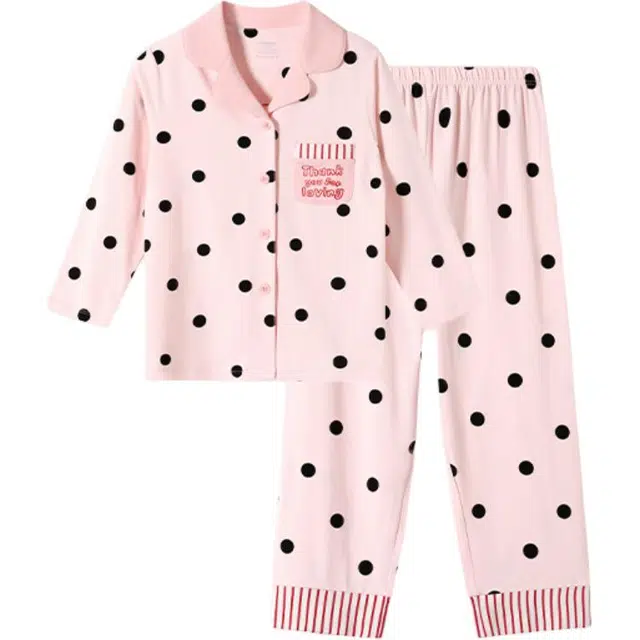 久岁伴 居家系列 吸湿排汗舒适上衣透气亲肤柔软长裤家居服 浅粉青少年