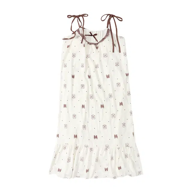 好福份 卡通蝴蝶结满印无袖睡裙 女款