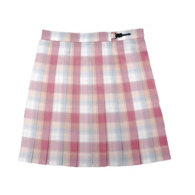 柏黛妃 制服学院风格子百褶休闲短裙 女款