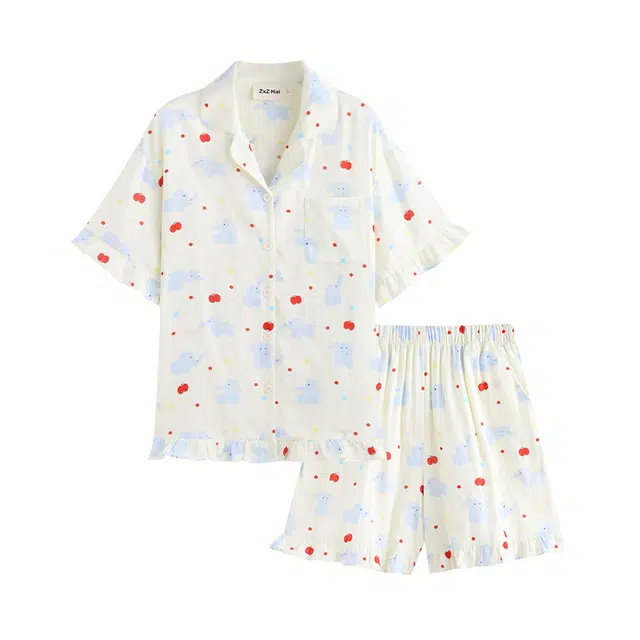 侘町 青春活力卡通柔软透气亲肤家居服睡衣套装 女款