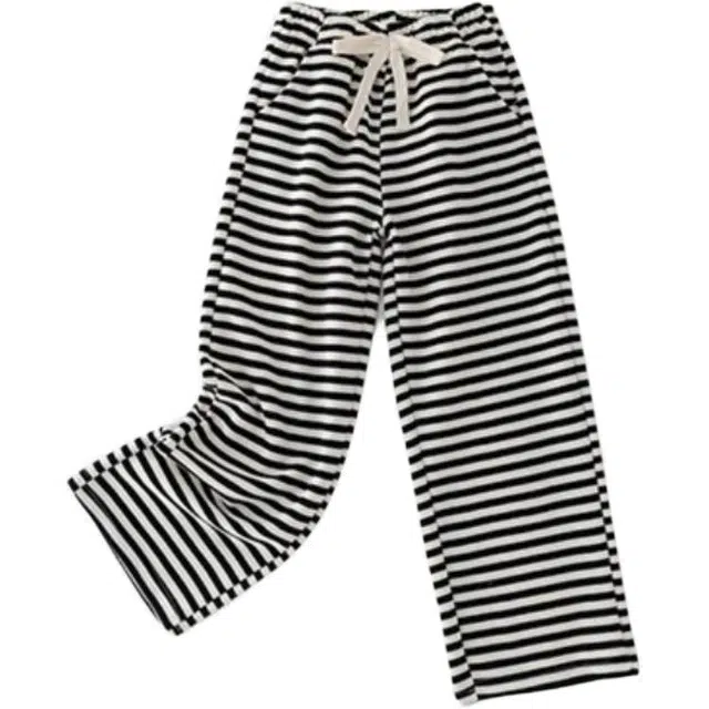 憨憨象 时尚宽松潮流洋气条纹长裤 图片色青少年