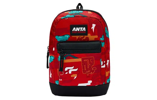 安踏儿童 新年龙服 织物 斜挎单肩包 儿童款 红色