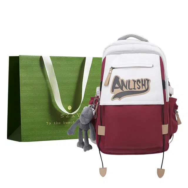 三只小鸭 韩版简约大容量 尼龙 双肩包 常规 男款 黑色/灰色/蓝色/红色