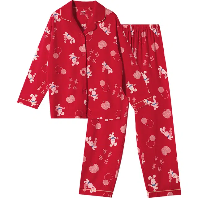 久岁伴家居服 红运系列  亲肤轻盈保暖时尚 红色青少年