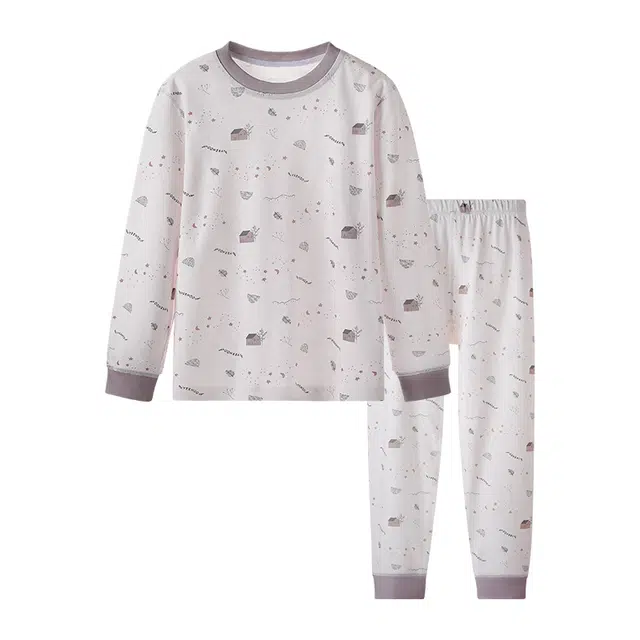 英氏 居家系列 舒适圆领亲肤上衣透气裤子内衣套装 旷野晨星中小童