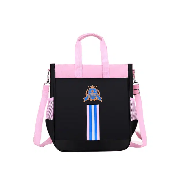 芭菲尼 学生背包补习袋手提袋拎书袋学生用补课包书袋学习作业美术袋 尼龙布 双肩包 女款 粉色  红色  蓝色  绿色