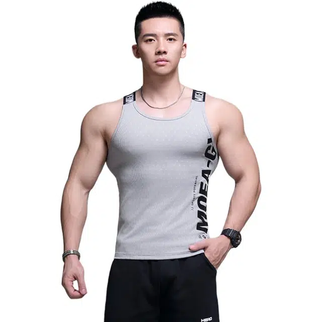 墨立方 夏季 提花条纹肌理面料，轻奢暗纹，透气大弹力背心 男款