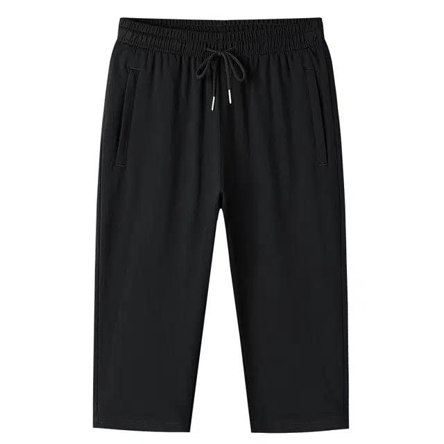 雅鹿 运动宽松大码纯棉夏季薄款七分休闲短裤 男款