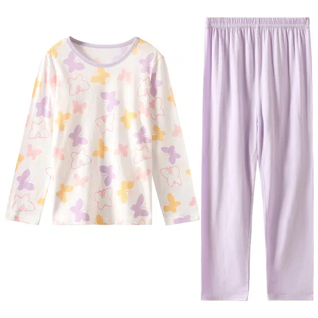 红豆家居服 满印亲肤柔软时尚 白色中小童