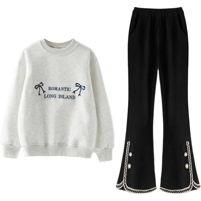 憨憨象 时尚柔软舒适卫衣简约百搭休闲运动套装 青少年