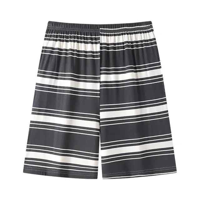 好福份 条纹简约休闲透气可外穿家居服睡裤 男款