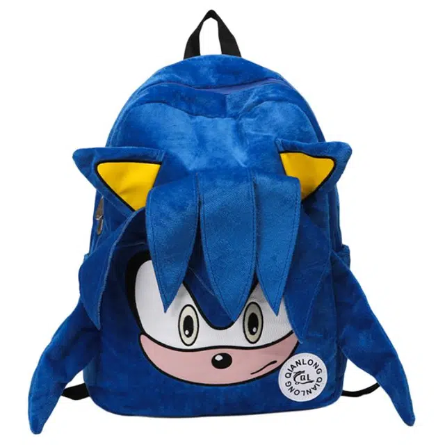 泰格奴 卡通高颜值日韩学生上课百搭书包 毛绒 背包双肩包 男女同款情侣款 黑色 红色 紫色 蓝色