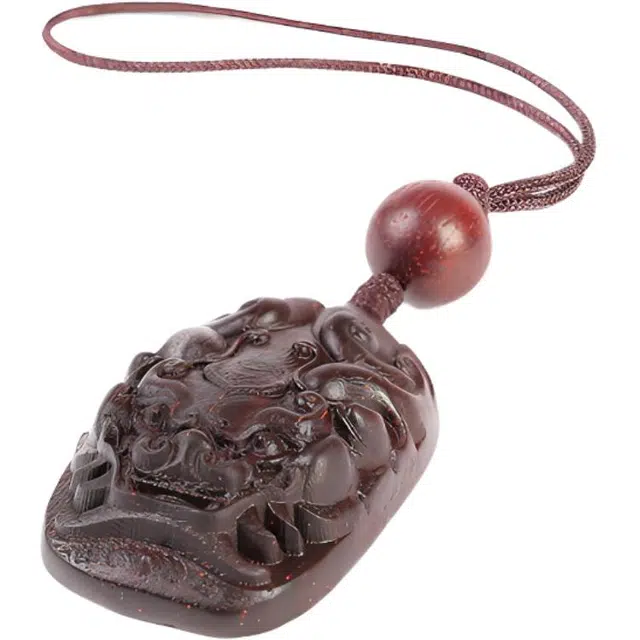 三檀小舍 【高品质】招财龙牌国风国潮新中式复古文艺好运招财平安喜乐小众百搭高级轻奢 紫檀属 挂件 男女同款情侣款