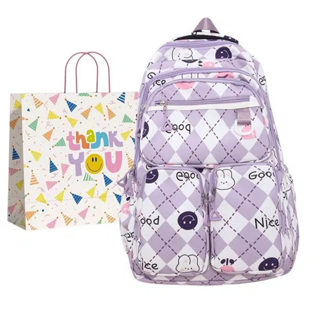 三只小鸭 可爱高颜值 尼龙 书包背包双肩包 女款 蓝色/绿色/紫色/粉色/黑色