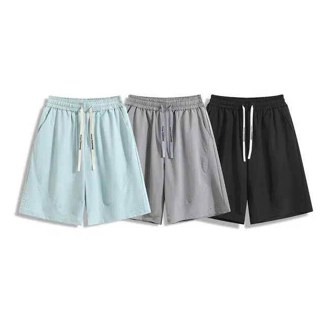 欧路得 美式透气速干工装网眼宽松运动裤夏季薄款直筒五分中裤休闲短裤 男款