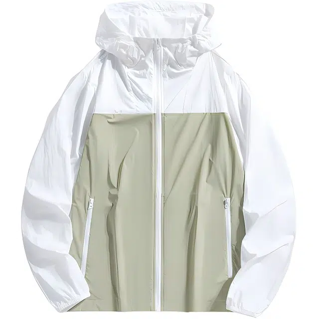 识恩 拼接宽松长袖连帽 透气速干吸湿排汗防晒服 女款