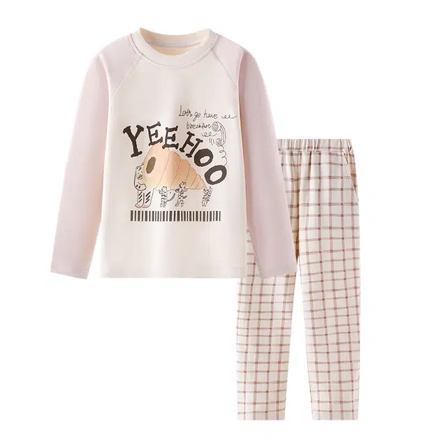 英氏 轻盈保暖时尚柔软亲肤内衣套装 爱心早点青少年