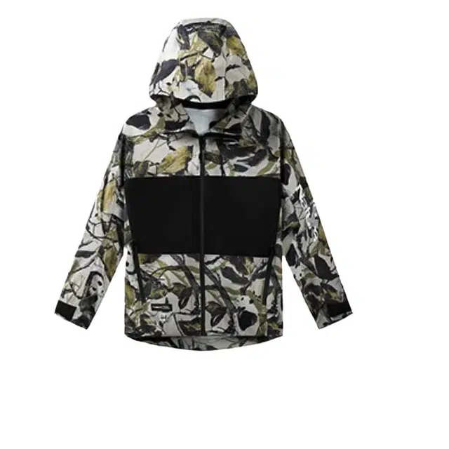 安踏儿童冲锋衣 洋气简约连帽长袖 基础黑 青少年