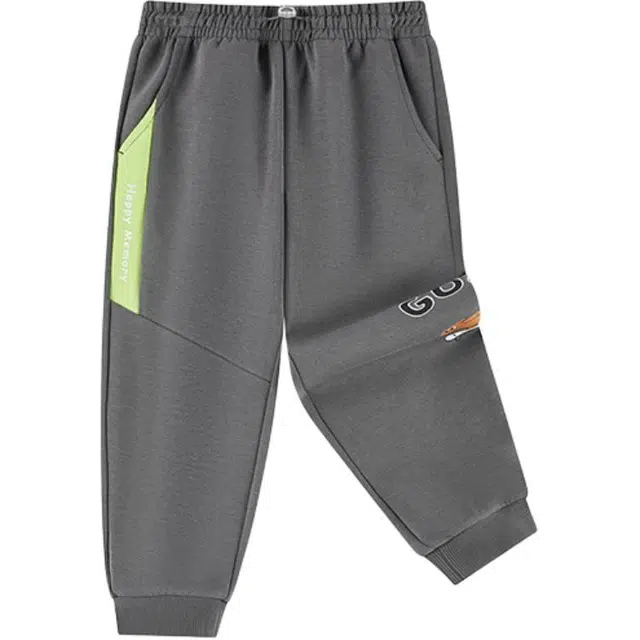 乔丹 字母拼色中腰舒适透气束脚休闲裤 中童 皂荚灰