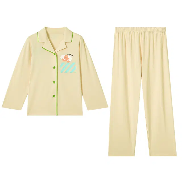 久岁伴家居服 居家系列 舒适翻领上衣透气裤子儿童款