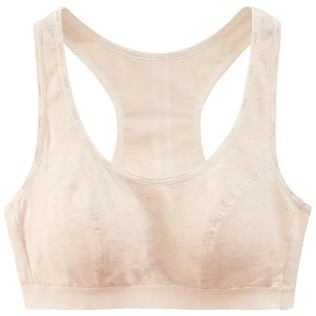 中小童 红豆 无钢圈网眼纯色文胸浅杏