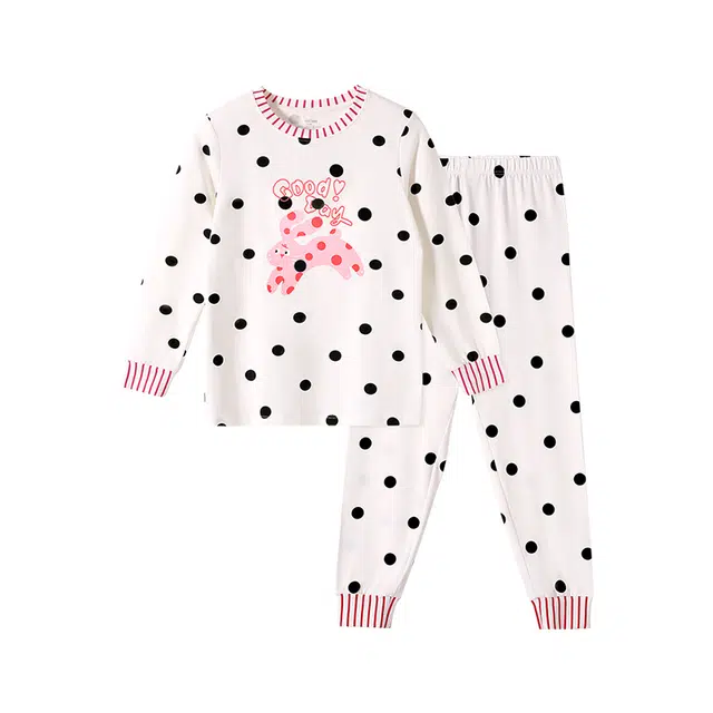 久岁伴 居家系列 舒适圆领字母上衣透气裤子内衣套装儿童款