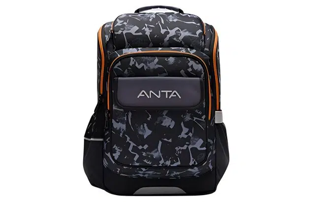 安踏儿童 运动休闲拉链开合可调节肩带 织物 书包背包双肩包 常规 儿童款 迷彩黑