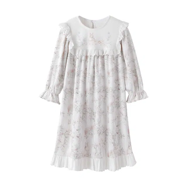 英氏家居服 柔软亲肤洋气甜美 法式方领青少年