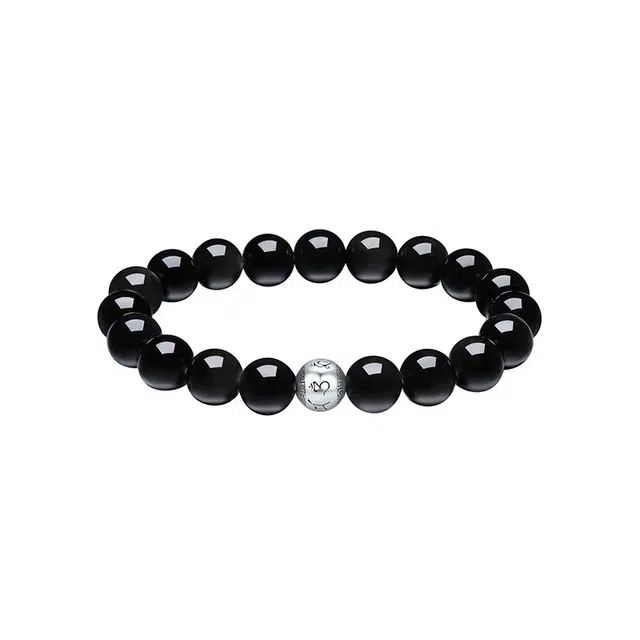 六桂福珠宝 玄珠梵星  新中式国潮新中式复古 时尚百搭霸气天然 黑曜石 手串 男女同款情侣款