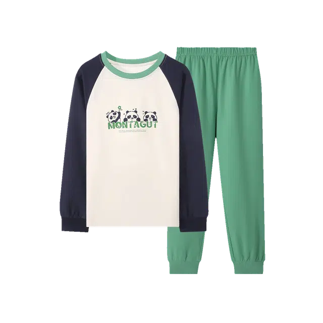 梦特娇家居服 简约保暖时尚洋气轻盈 米杏拼宝蓝绿青少年