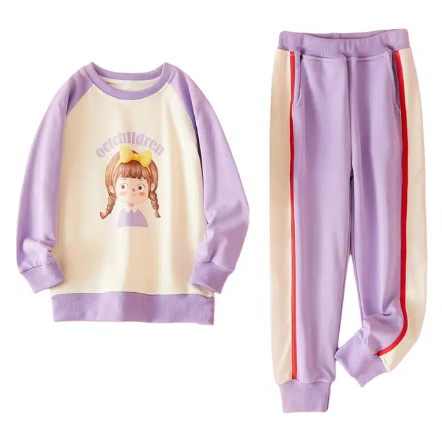 十月妈咪 圆领舒适透气休闲运动套装 中小童