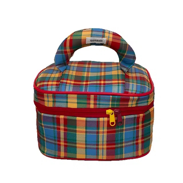 艾情草之恋 可爱格纹化妆包 便携式