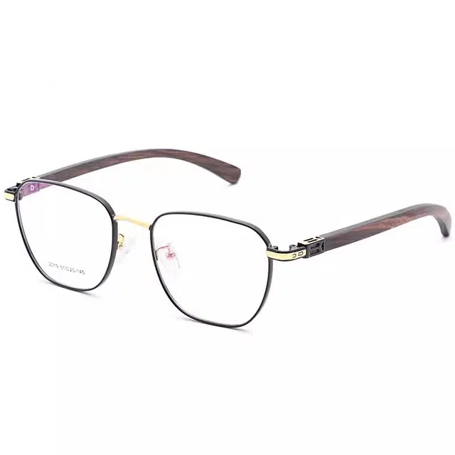 佐川 时尚 斯文学院风 近视遮脸显脸小 可配防蓝光变色 金属檀木 方形 光学镜架 男女同款情侣款