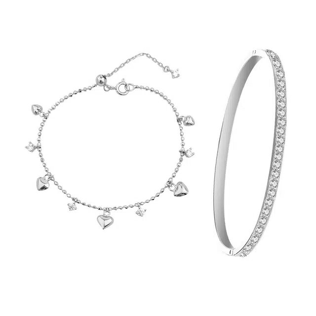 【怦然心动】 良碧 灵动爱心双层精致闪耀叠戴气质流苏小众设计森系文艺小香风百搭通勤 合金 手链 女款