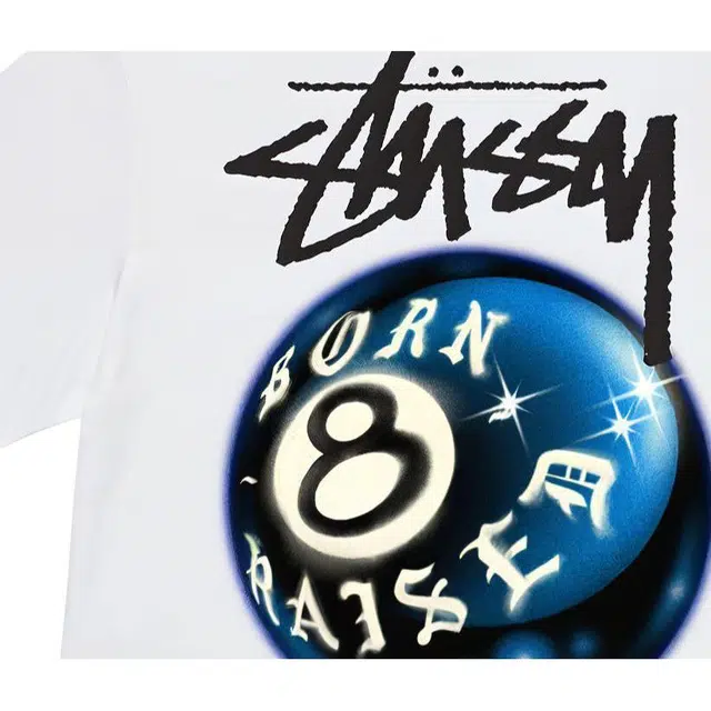 Stussy x BORN x RAISED SS23 8 BALL TEE 88T