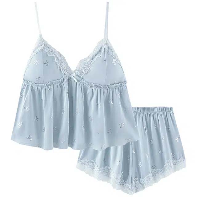 好福份 带胸垫满印无袖吊带上衣休闲简约家居服三分裤睡衣套装 女款