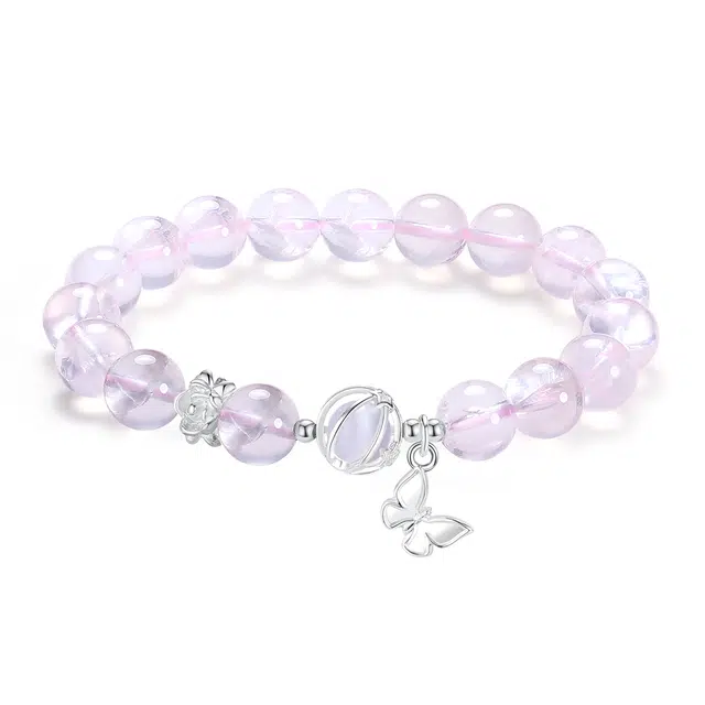 【普陀山官方已过香】 普陀山文创 公主请发财圆珠莓烦恼一眼心动仙女转运珠浪漫告白本命年#好运 草莓晶 水晶手串 男女同款情侣款