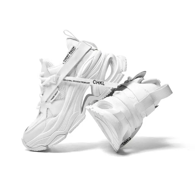 CHERYKALLY Breathable Platform Sneakers 7cm Beige