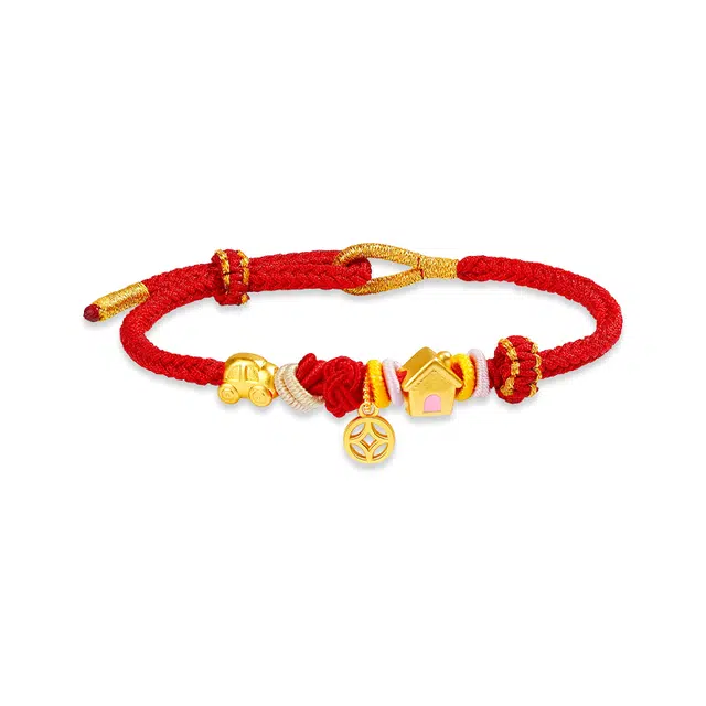 秦福炫 有房有车有钱花手绳 新中式国风复古转运招财立体高级感手工编织绳 好运 手链 男女同款情侣款