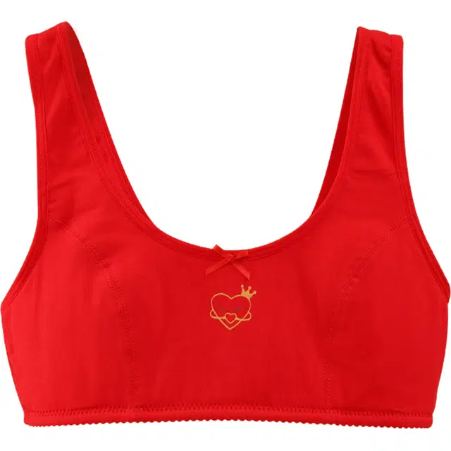 红豆 舒适亲肤柔软简约发育内衣 青少年 红色