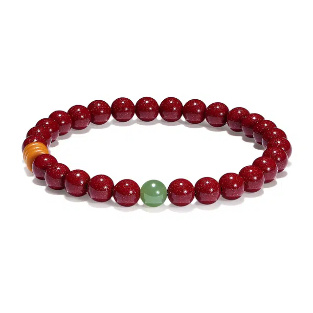 【普陀山官方已过香】 普陀山文创 简约小众设计红日高照吉祥红色转运珠前程似锦前途光明事业兴旺#好运 朱砂 手串 男女同款情侣款