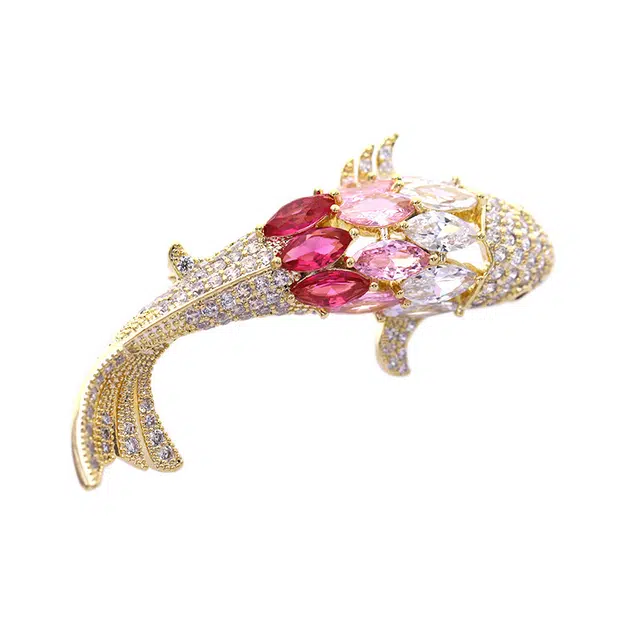 山一丸 轻奢高档小鱼胸花 年年有余 铜 胸针 女款