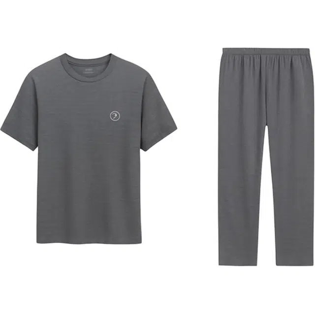 潞优野 短袖长裤薄款高级感条纹家居服夏季睡衣套装 男款