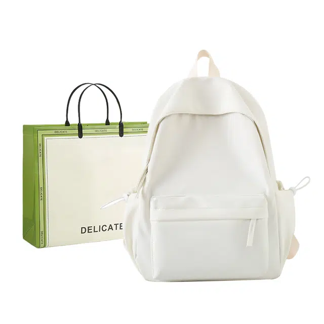 芭菲尼 清新甜美初高中学生背包时尚休闲运动背包纯色休闲包 尼龙 双肩包 常规 男女同款情侣款 多色