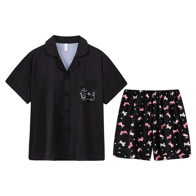 好福份 青春活力短袖卡通小动物印花家居服睡衣套装 女款