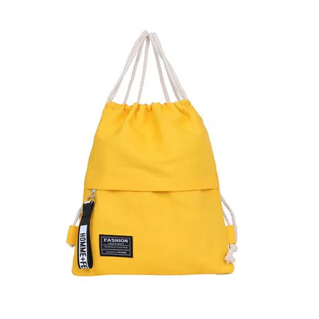 芭菲尼 出街必备时尚百搭款抽绳款大容量通勤背包 帆布 双肩包 男女同款情侣款 红色 /黑色/ 白色/ 绿色/ 黄色