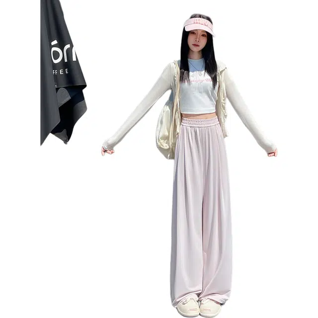 黑恐龙 美式潮牌宽松直筒百搭透气时尚舒适个性简约运动阔腿拖地休闲裤 男女同款