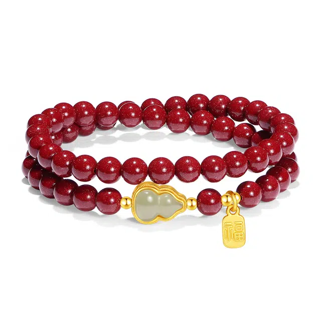 【普陀山官方已过香】 普陀山文创 红色守护葫芦好事降临转运珠生活红火增强生命力福牌平安顺遂#好运 朱砂 手串 男女同款情侣款